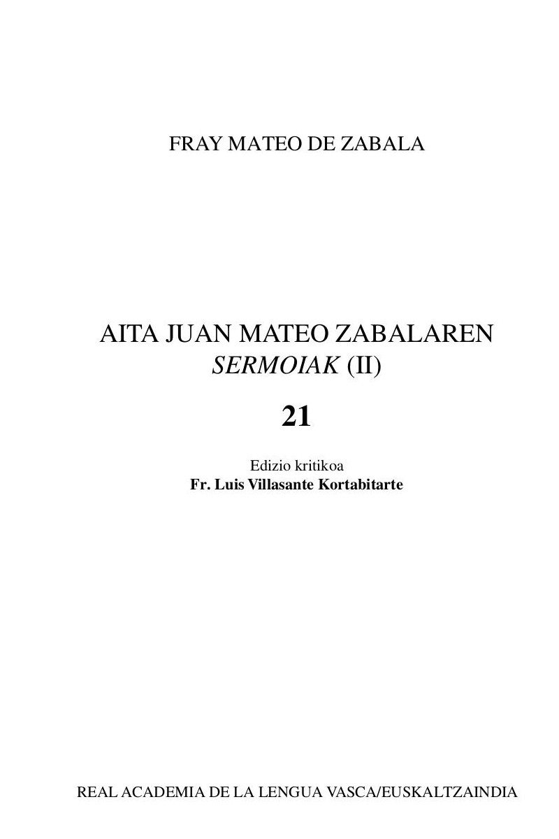 Juan Mateo Zabalaren Sermoiak (II)