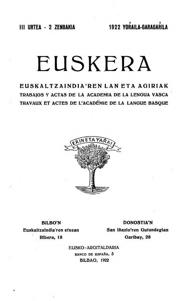 Euskera 1922, 2