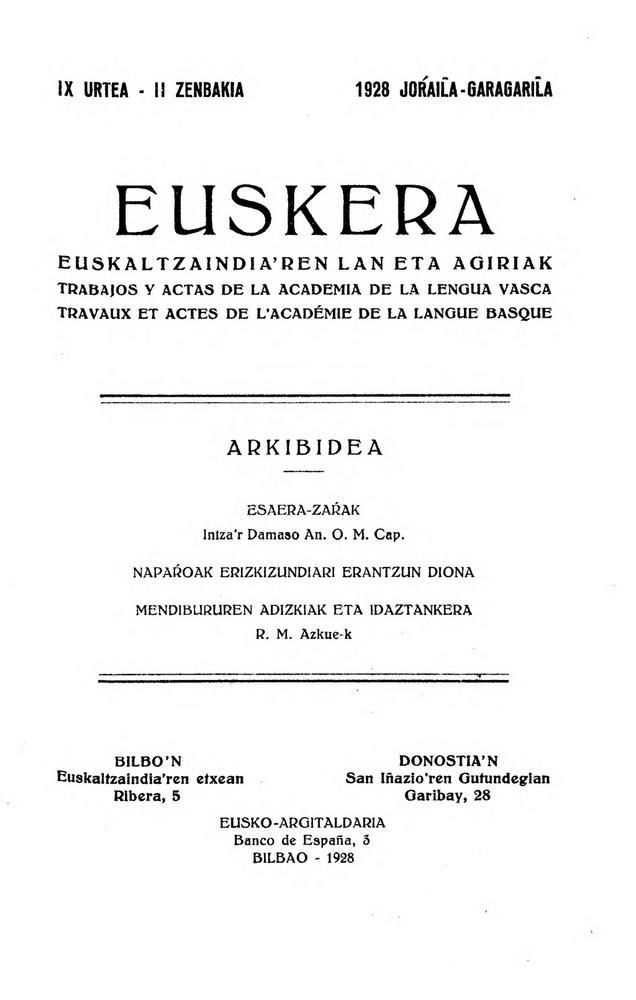 Euskera 1928, 2
