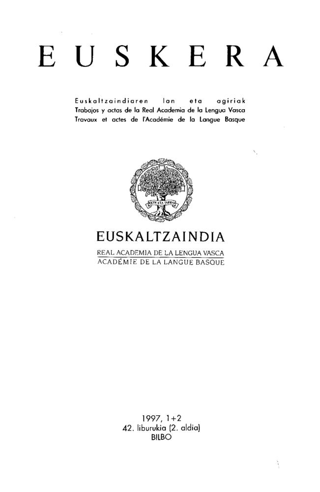 Euskera 1997, 1-2