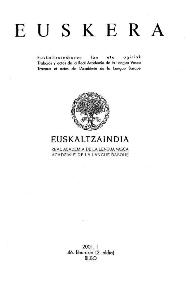 Euskera 2001, 1