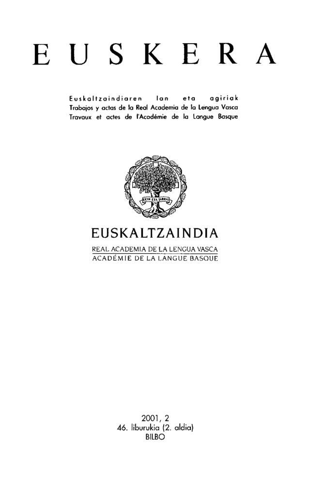 Euskera 2001, 2