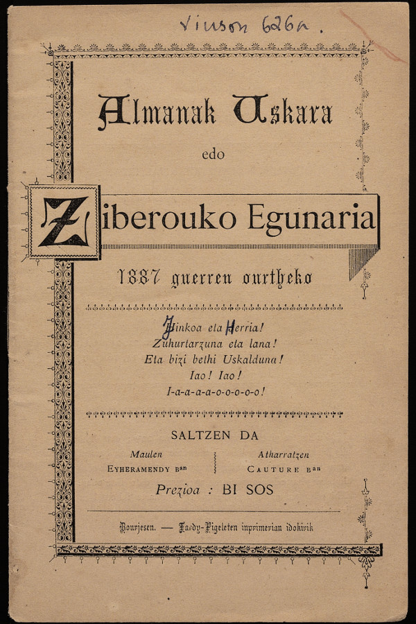 Armanak Uskara edo Ziberouko Egunaria - 1887