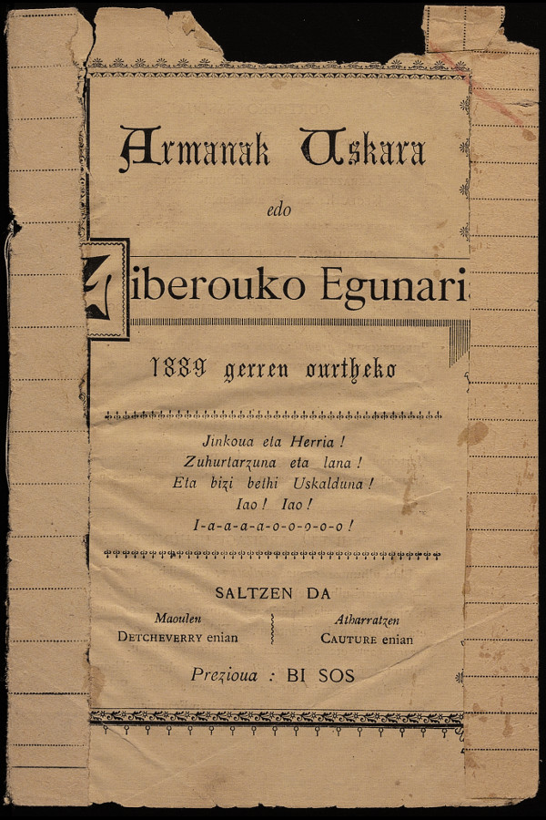 Armanak Uskara edo Ziberouko Egunaria - 1889