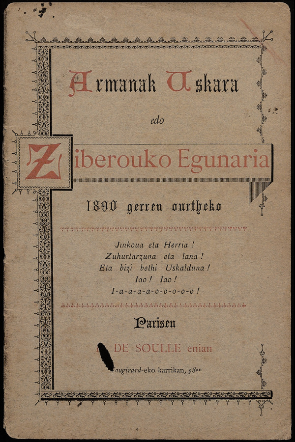 Armanak Uskara edo Ziberouko Egunaria - 1890
