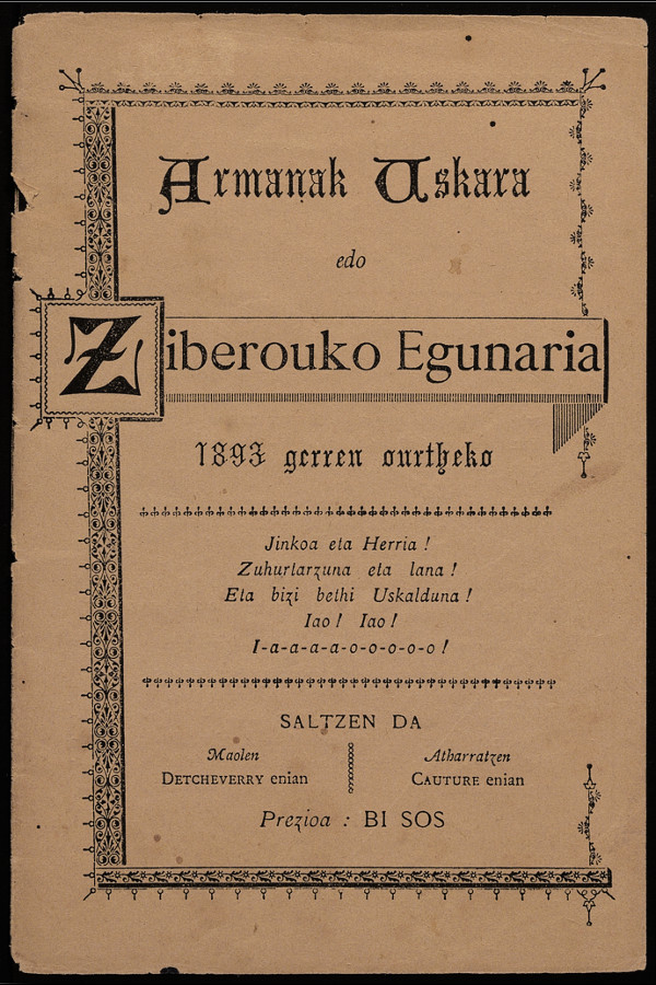 Armanak Uskara edo Ziberouko Egunaria - 1893