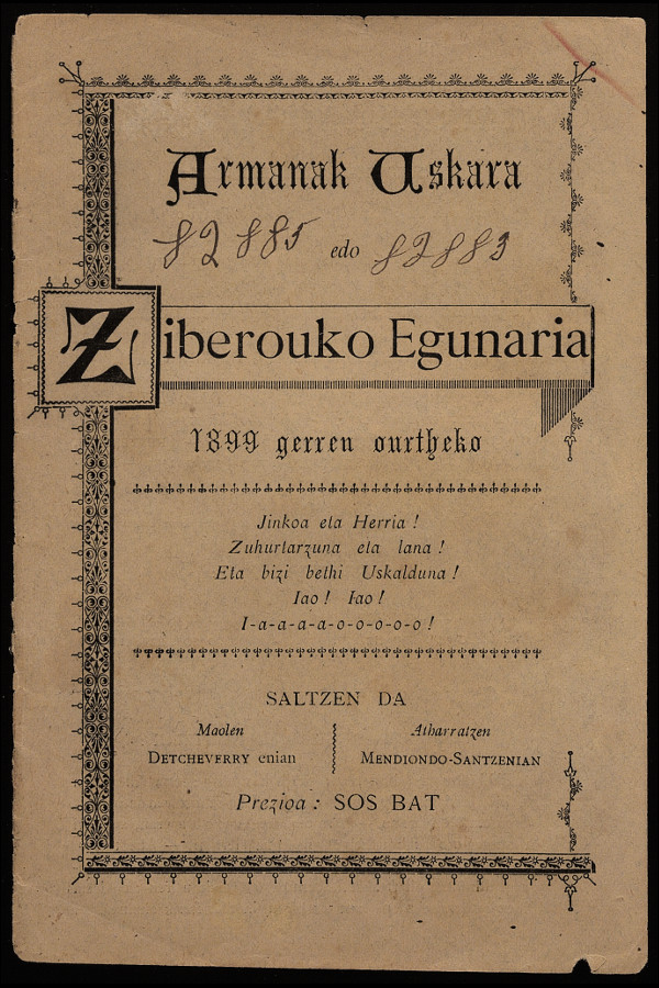 Armanak Uskara edo Ziberouko Egunaria - 1899