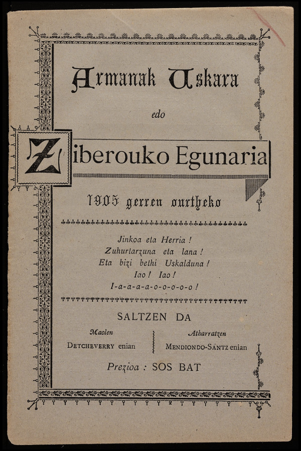 Armanak Uskara edo Ziberouko Egunaria - 1905