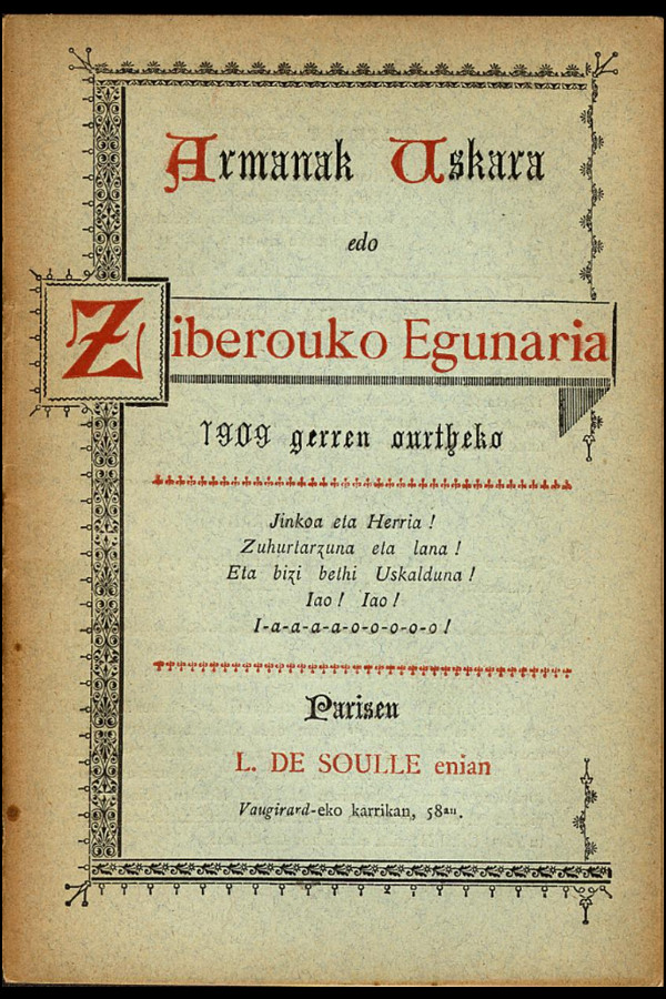 Armanak Uskara edo Ziberouko Egunaria - 1909