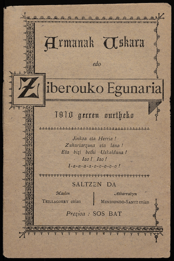 Armanak Uskara edo Ziberouko Egunaria - 1910