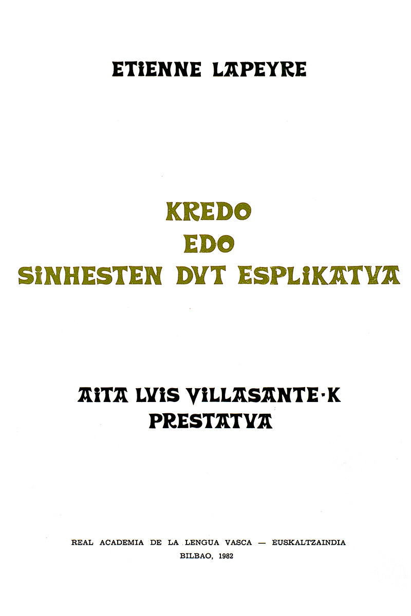 Kredo edo sinhesten dut esplikatua