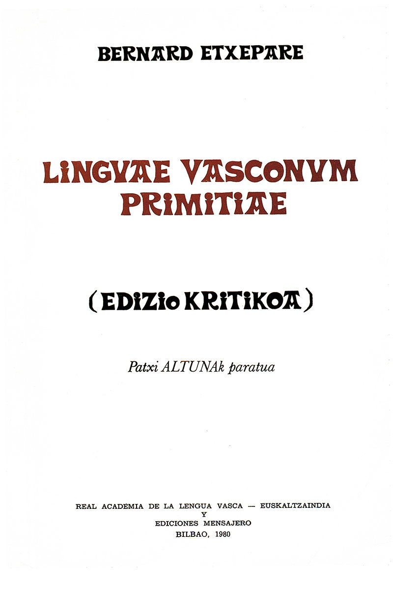 Linguae Vasconum Primitiae