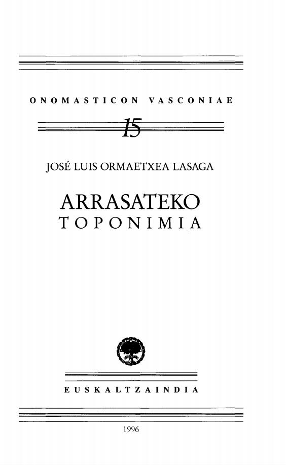 Arrasateko toponimia