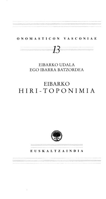 Eibarko hiri-toponimia