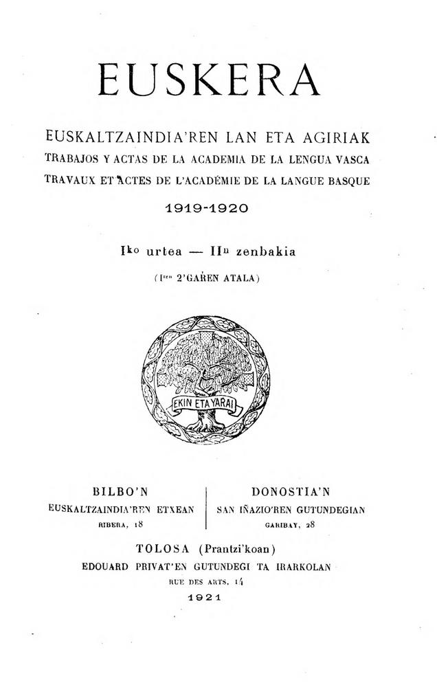 Euskera 1919-1920, 2