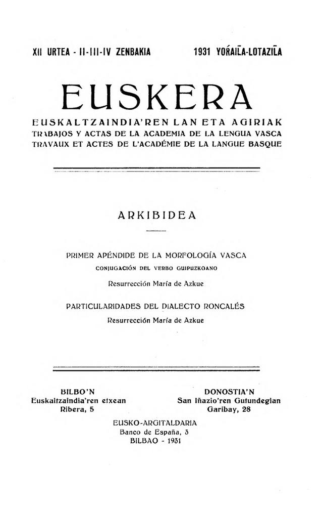Euskera 1931, 2-4