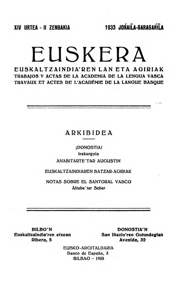 Euskera 1933, 2