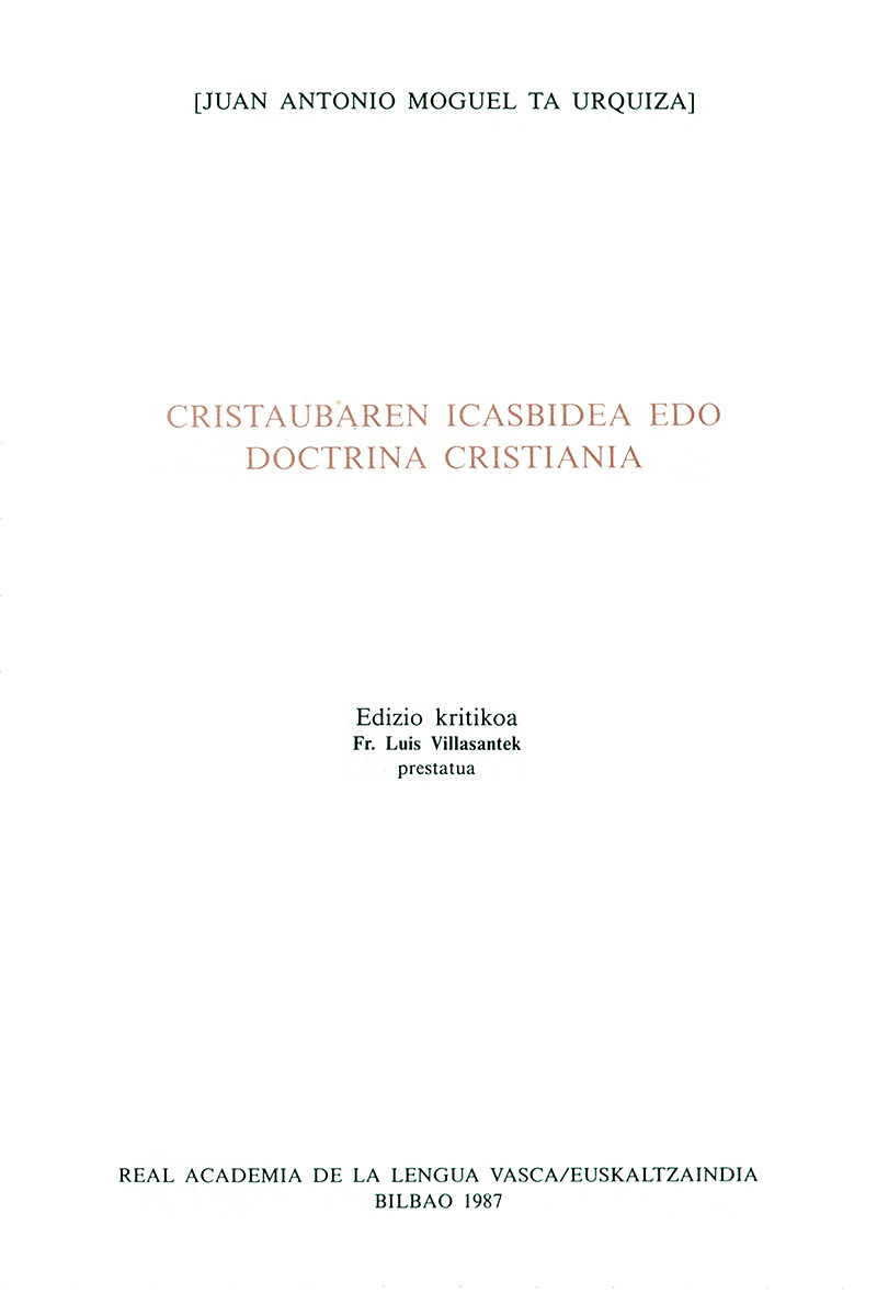 Cristaubaren icasbidea edo doctrina cristiania