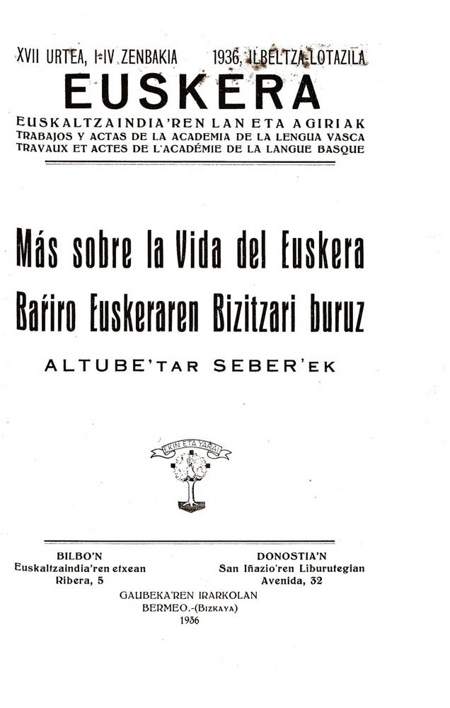 Euskera 1936, 1-4