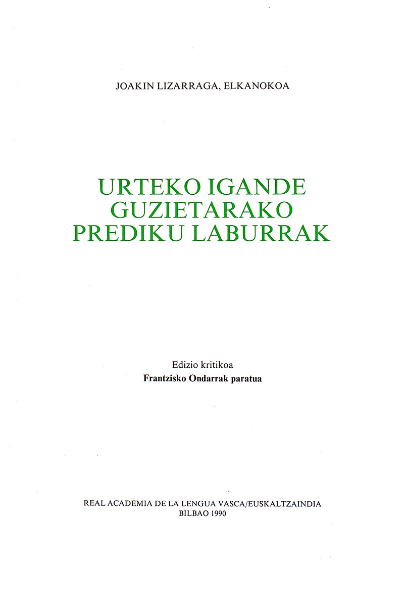 Urteko igande guzietarako prediku laburrak