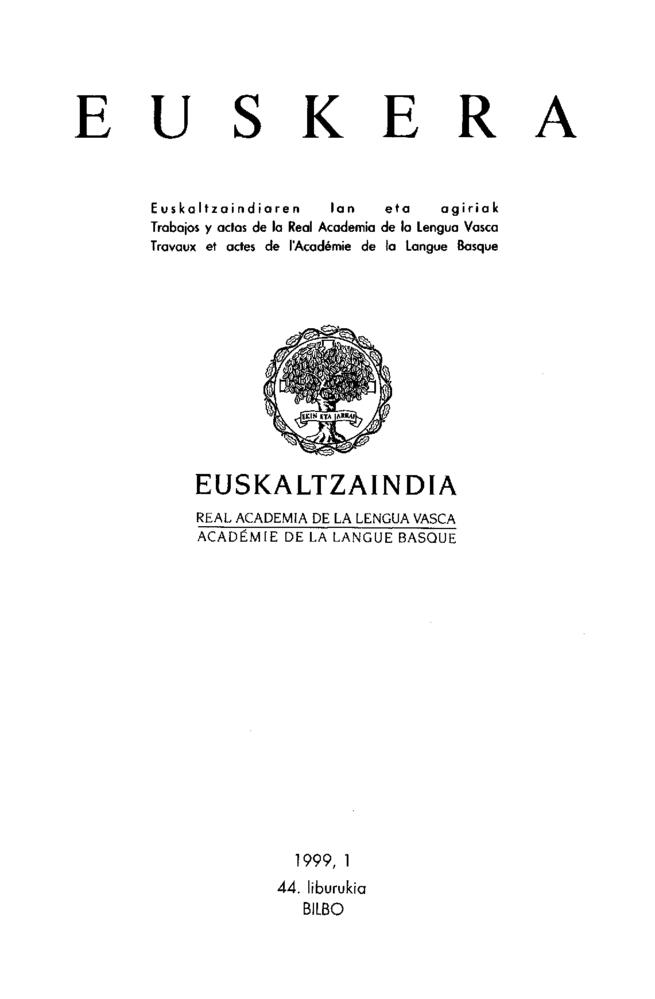 Euskera 1999, 1