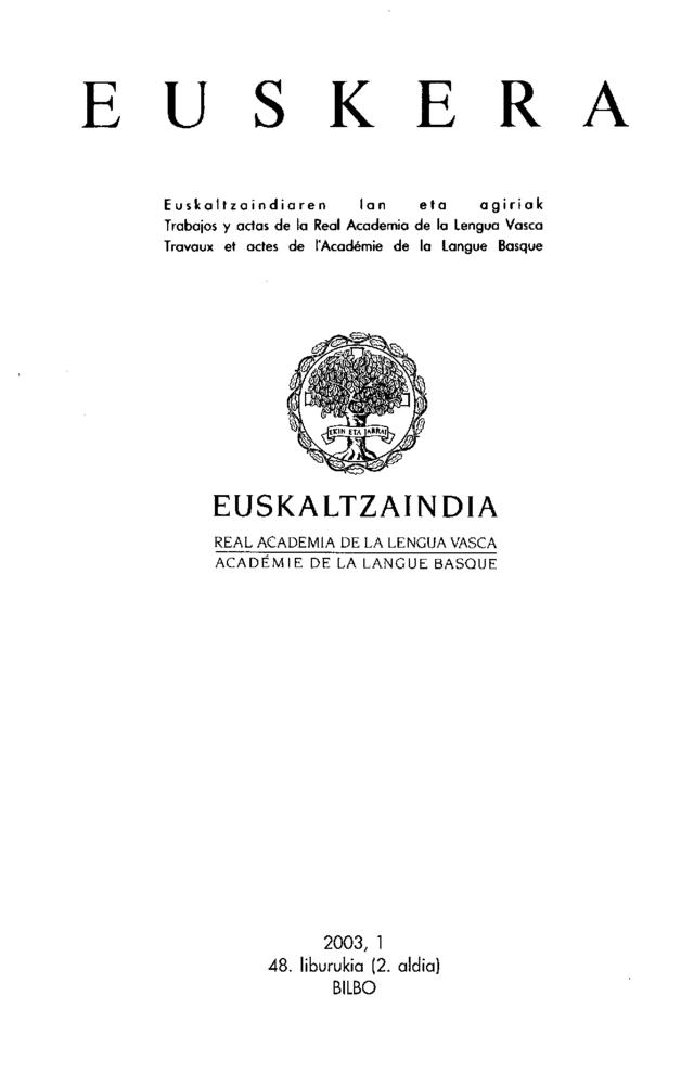 Euskera 2003, 1
