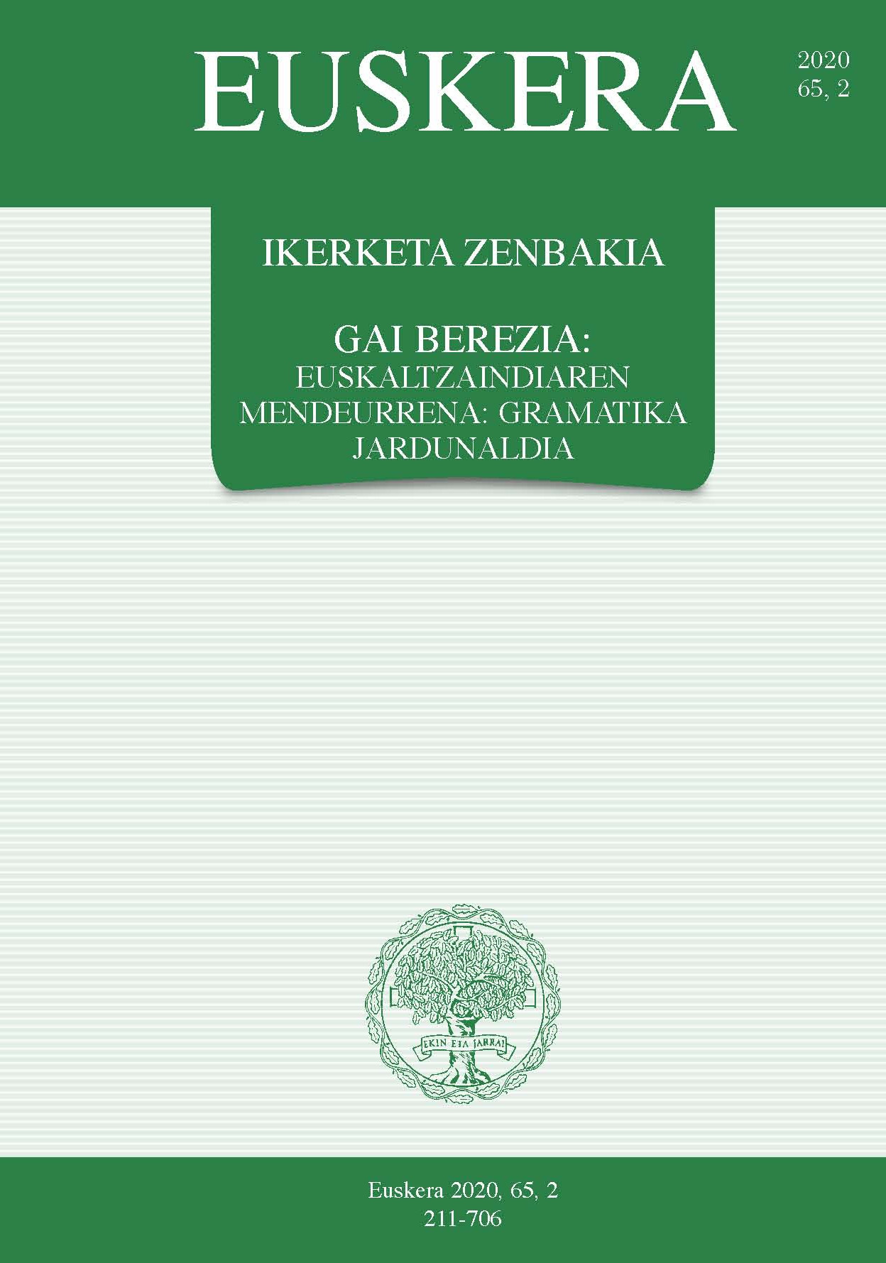 Euskera 2020, 2